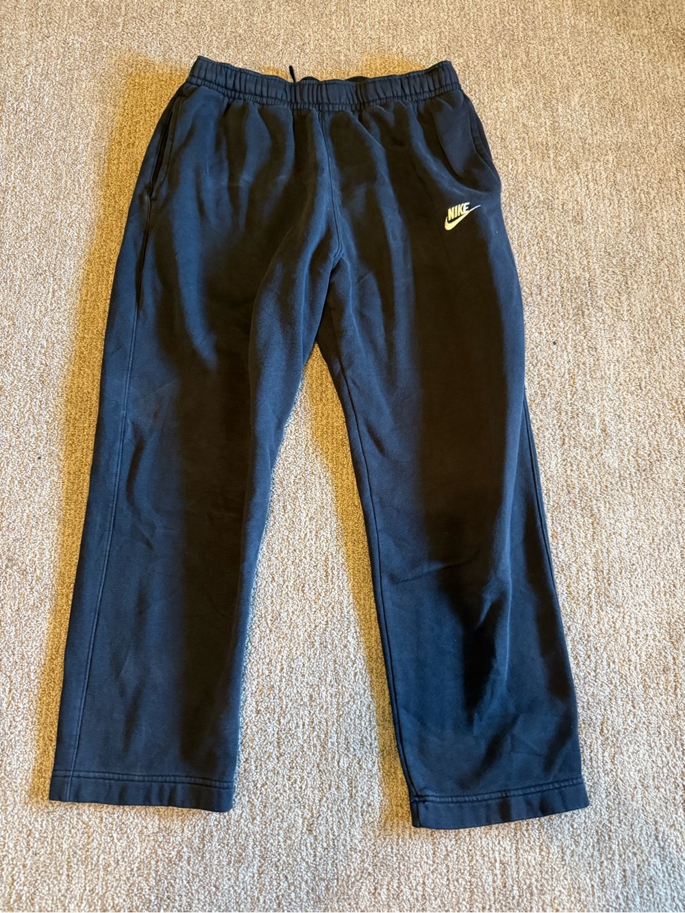 Nike Black Track Pants with White Swoosh